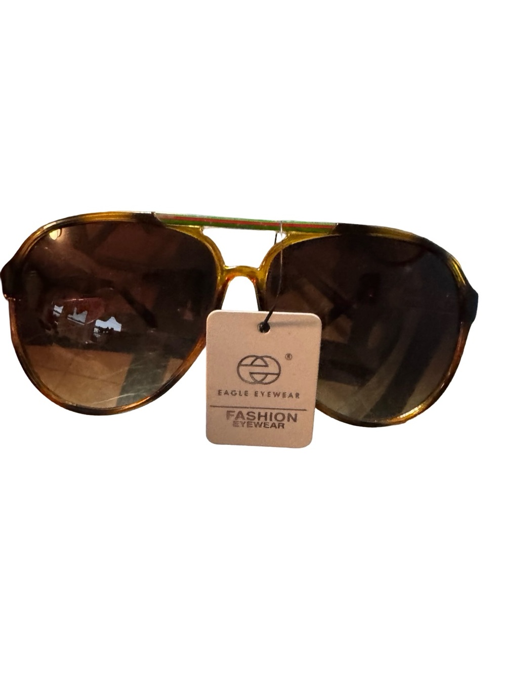 Eagle Eyewear Fashion Aviator Sunglasses - Brown Gradient